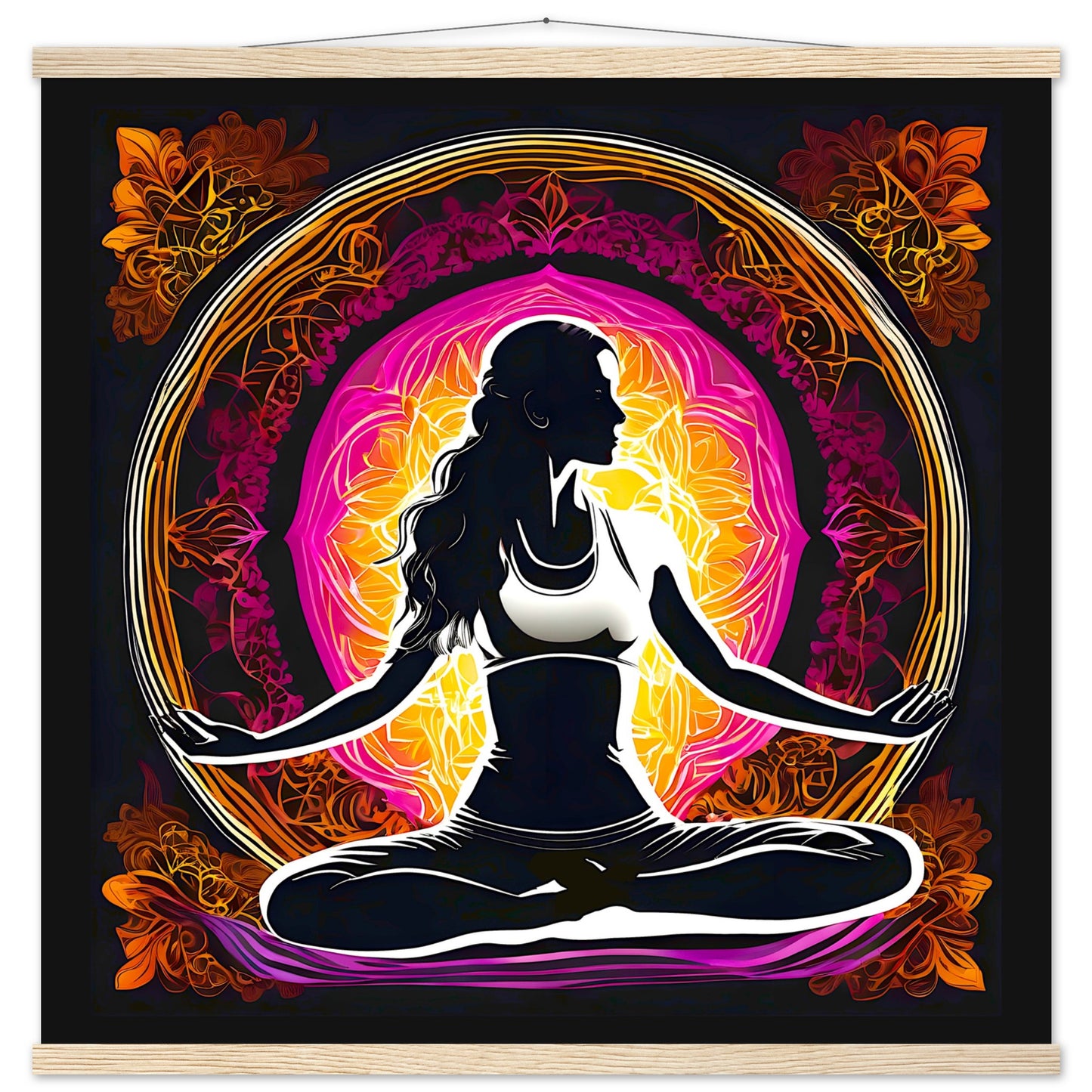 Meditation || Premium Matte Paper Poster with Wood Hanger