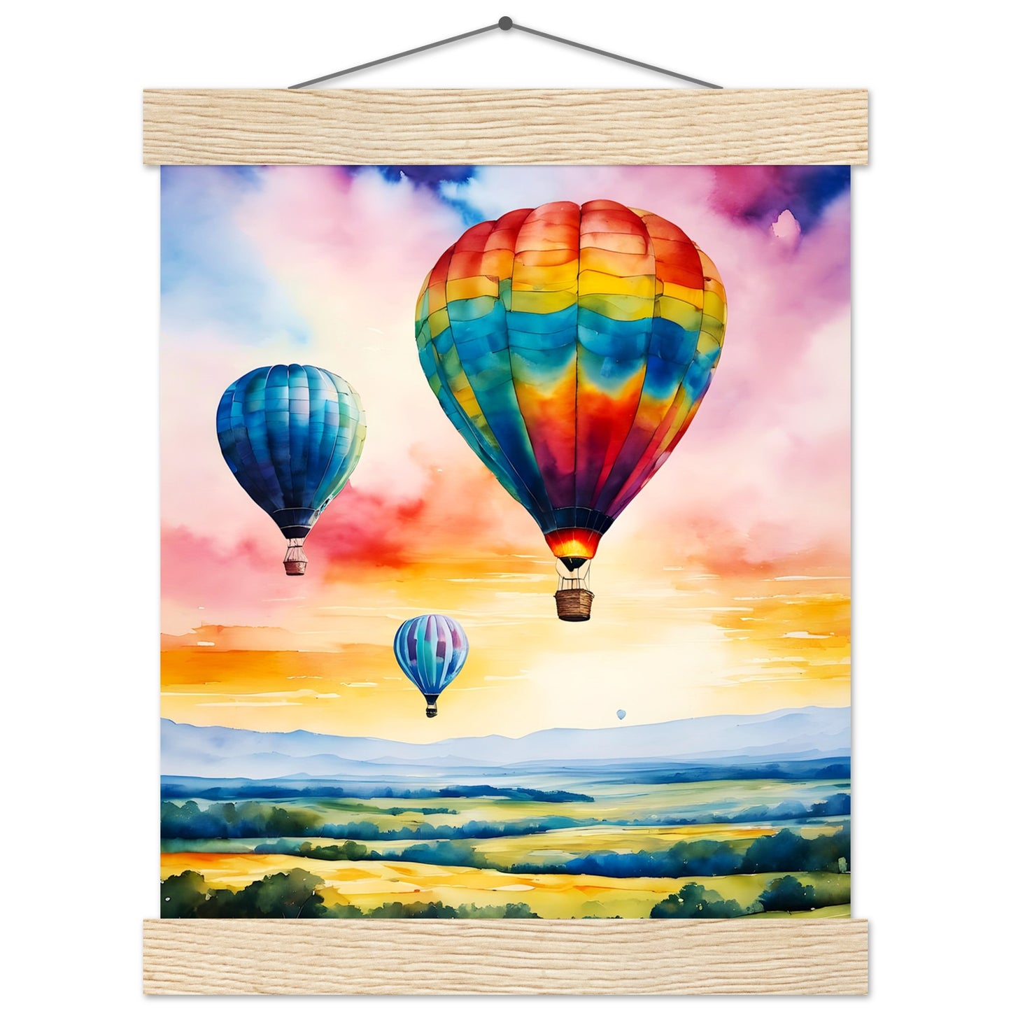 Globos de colores || Póster de papel mate premium con colgador