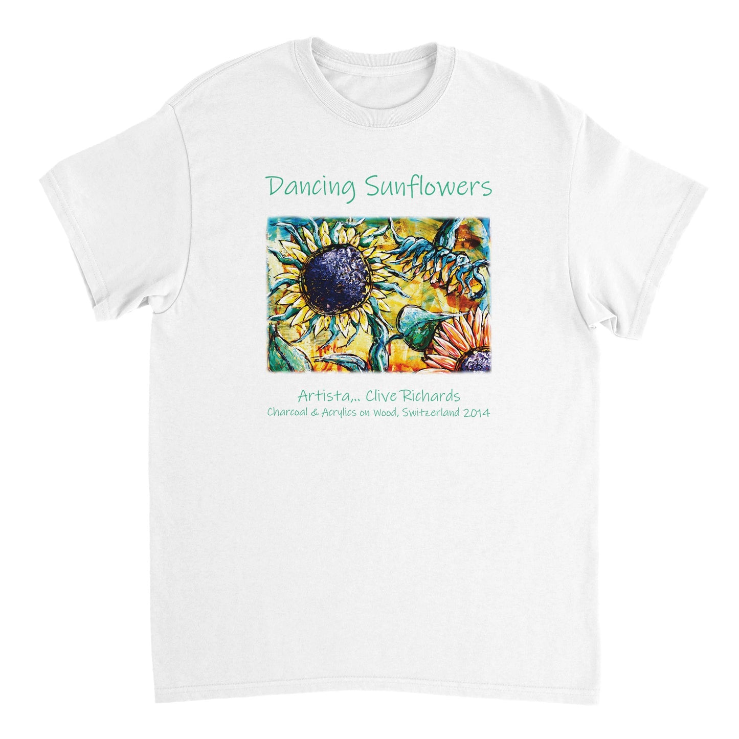 Girasoles bailando Artista Clive || Camiseta de cuello redondo unisex de peso pesado