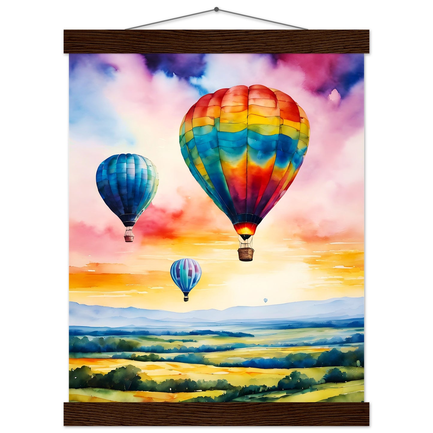 Globos de colores || Póster de papel mate premium con colgador