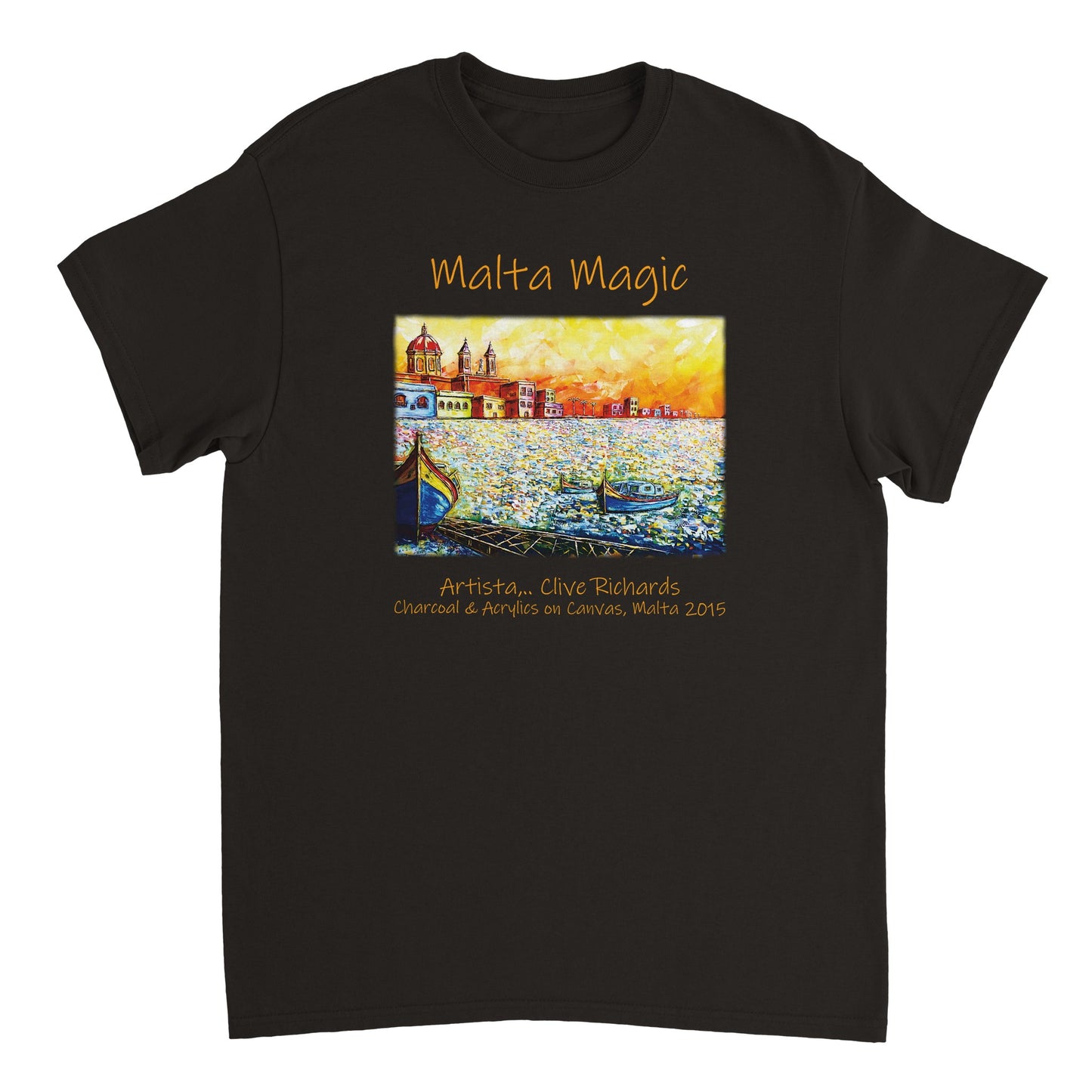 Malta Magic Artista Clive || Schweres Unisex-T-Shirt mit Rundhalsausschnitt