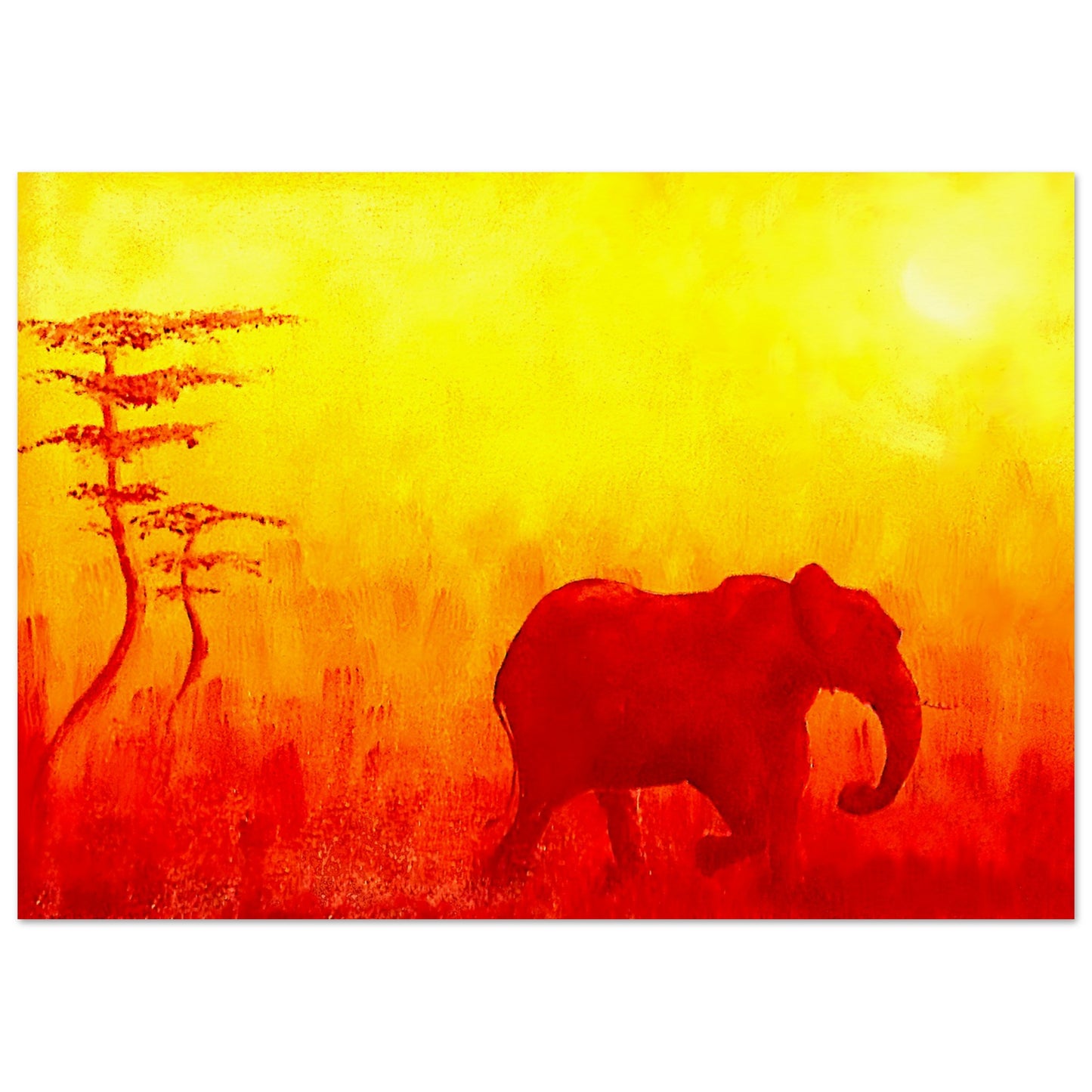 Sunrise Elephant || Museum-Quality Matte Paper Poster