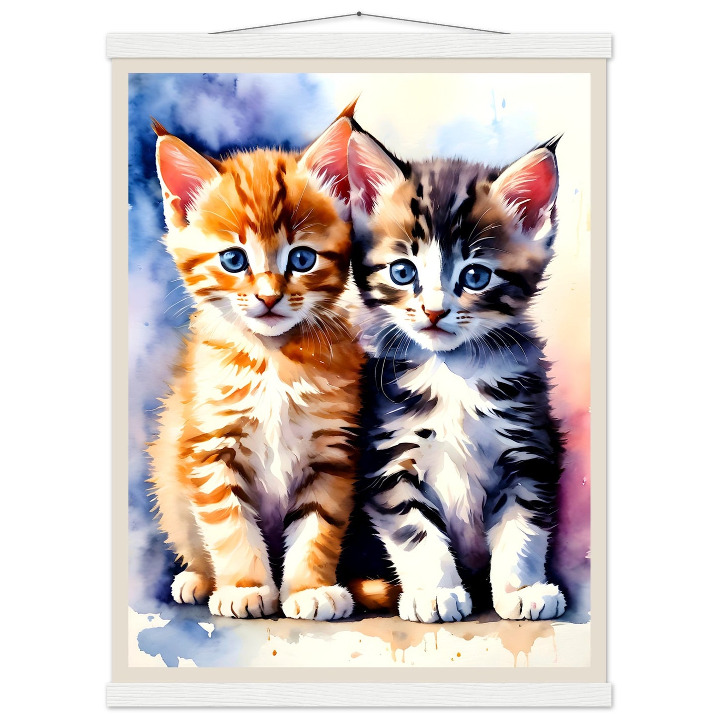 Gatitos cariñosos || Póster de papel mate premium con colgador