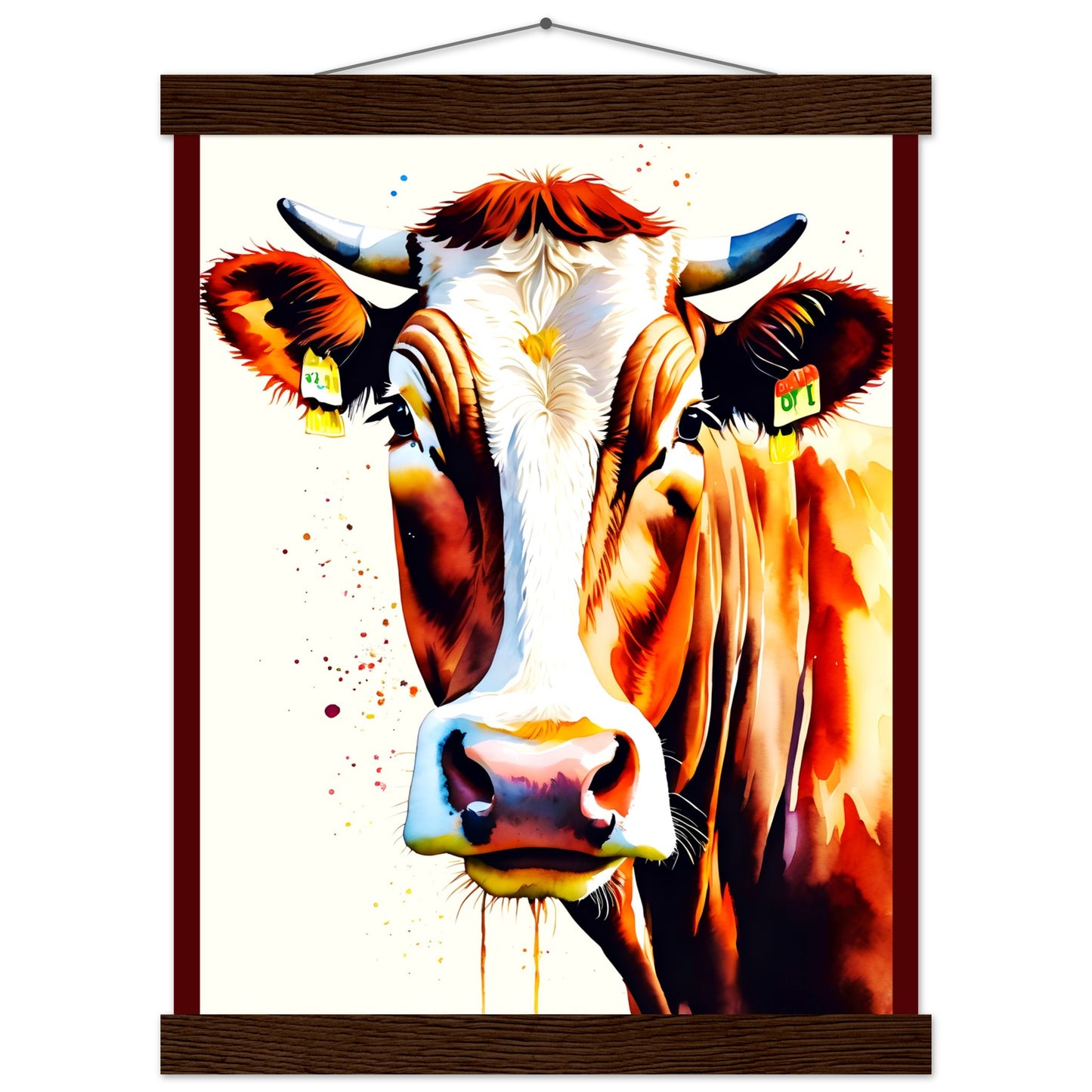 Hola vaca || Póster de papel mate premium con colgador