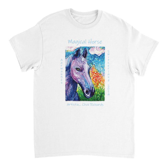 Magisches Pferd Artista Clive || Schweres Unisex-T-Shirt mit Rundhalsausschnitt