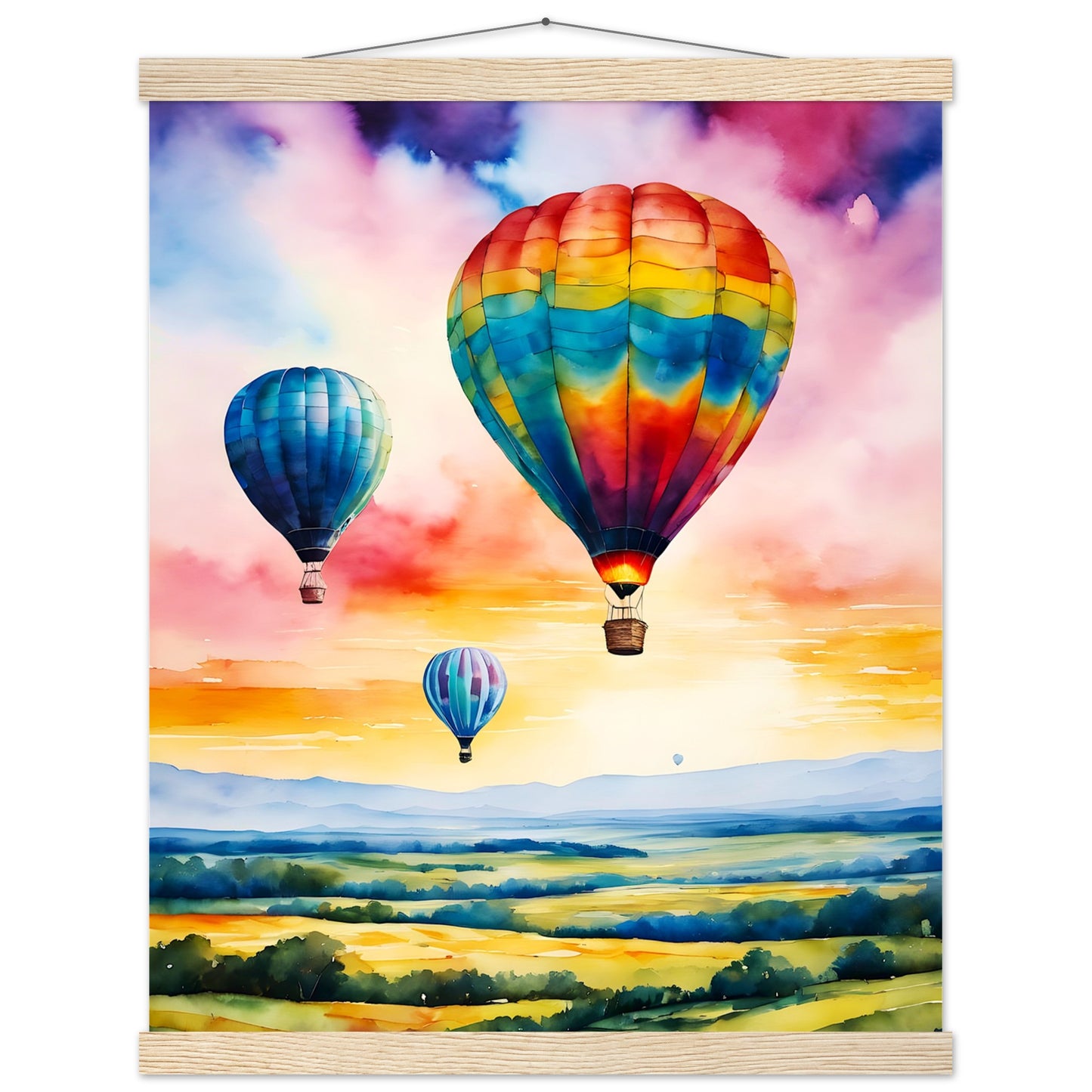 Globos de colores || Póster de papel mate premium con colgador