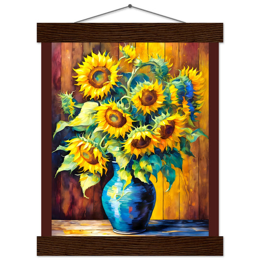 Sonnenblumenvase || Premium-Poster aus mattem Papier mit Aufhänger