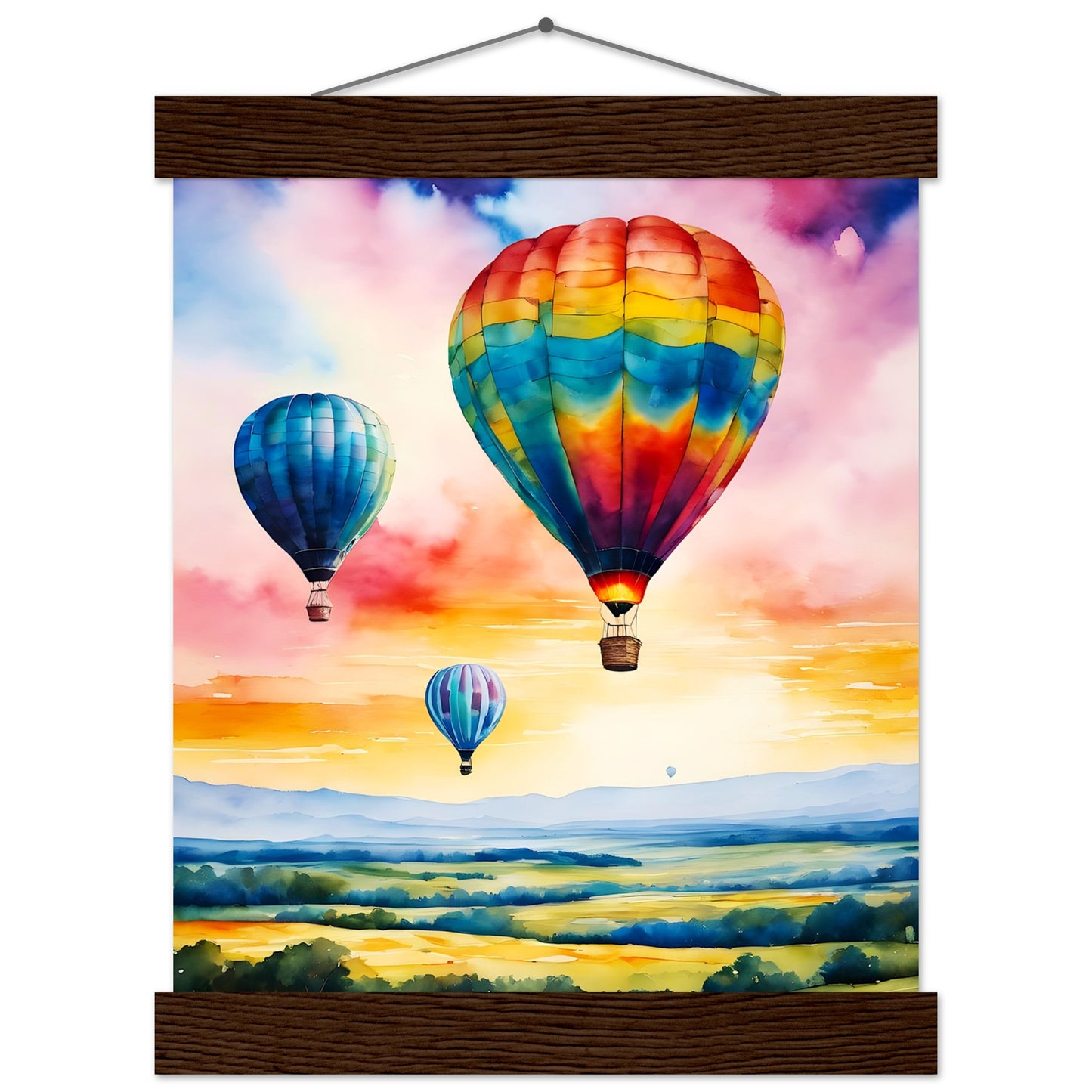 Globos de colores || Póster de papel mate premium con colgador