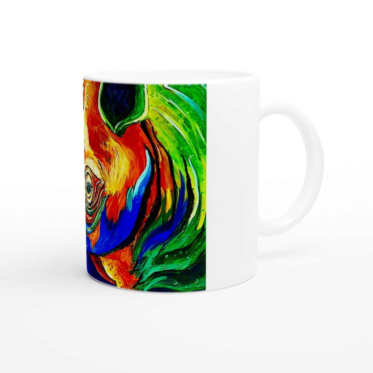 Rinoceronte al atardecer || Taza de cerámica blanca de 11 oz