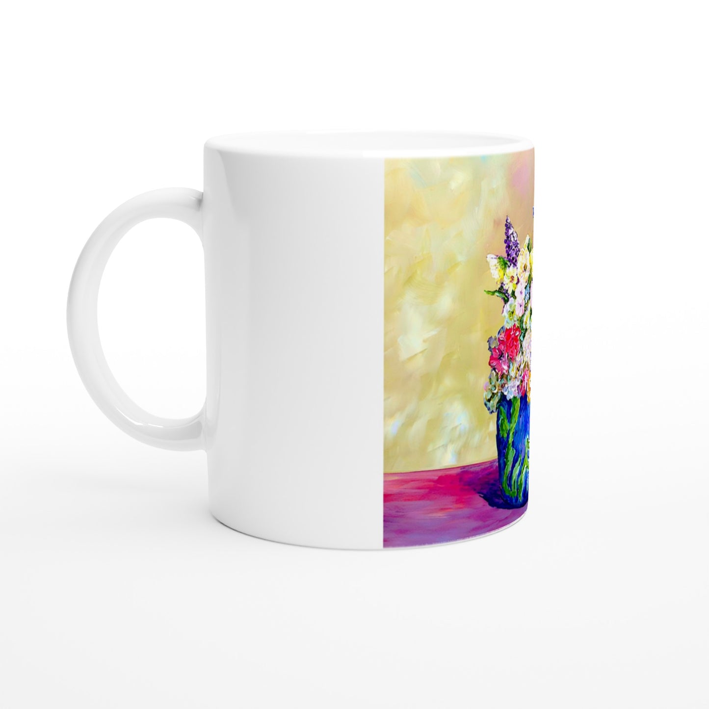 Gemischte Blumenvase || Weiße 11oz Keramiktasse