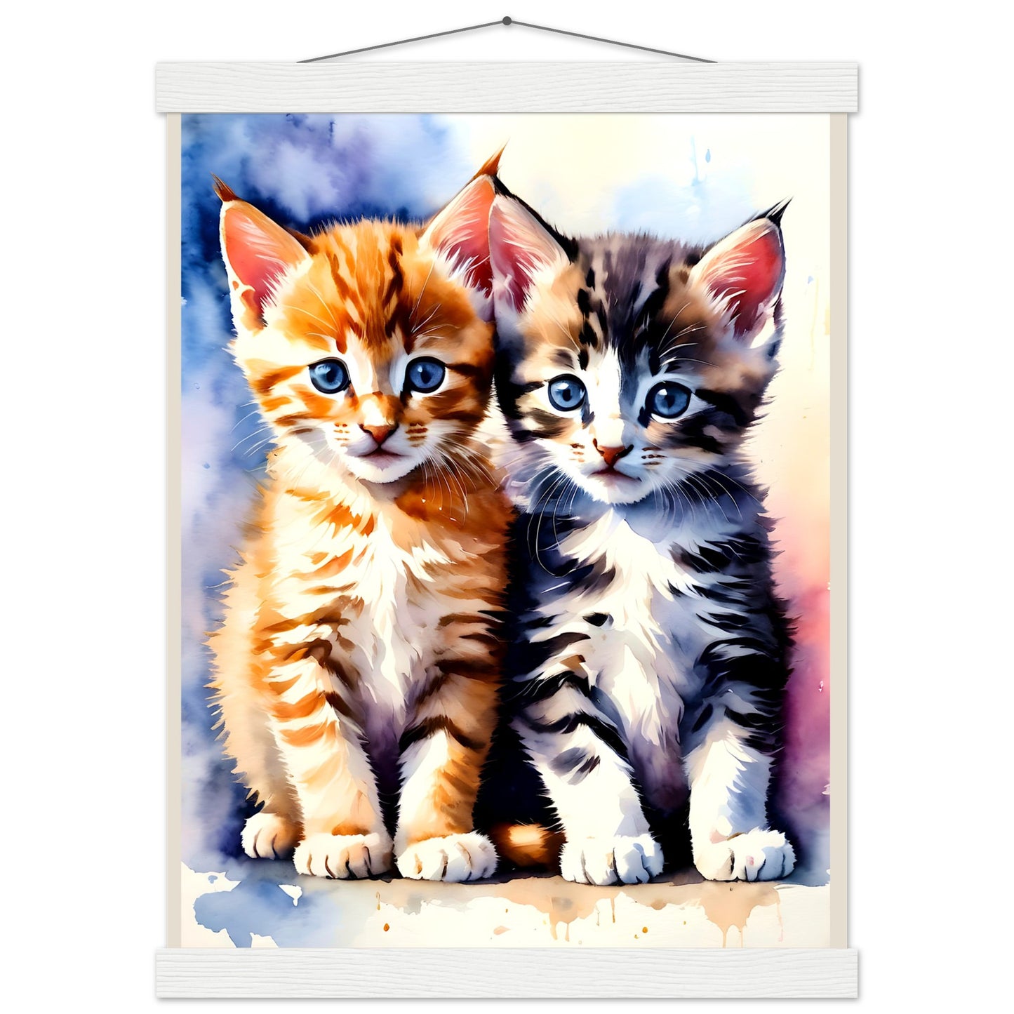 Gatitos cariñosos || Póster de papel mate premium con colgador