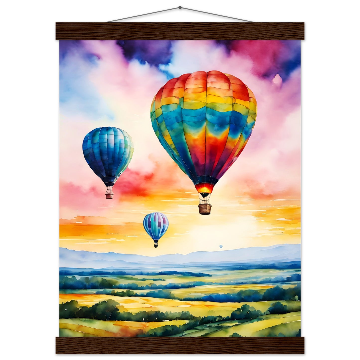 Globos de colores || Póster de papel mate premium con colgador