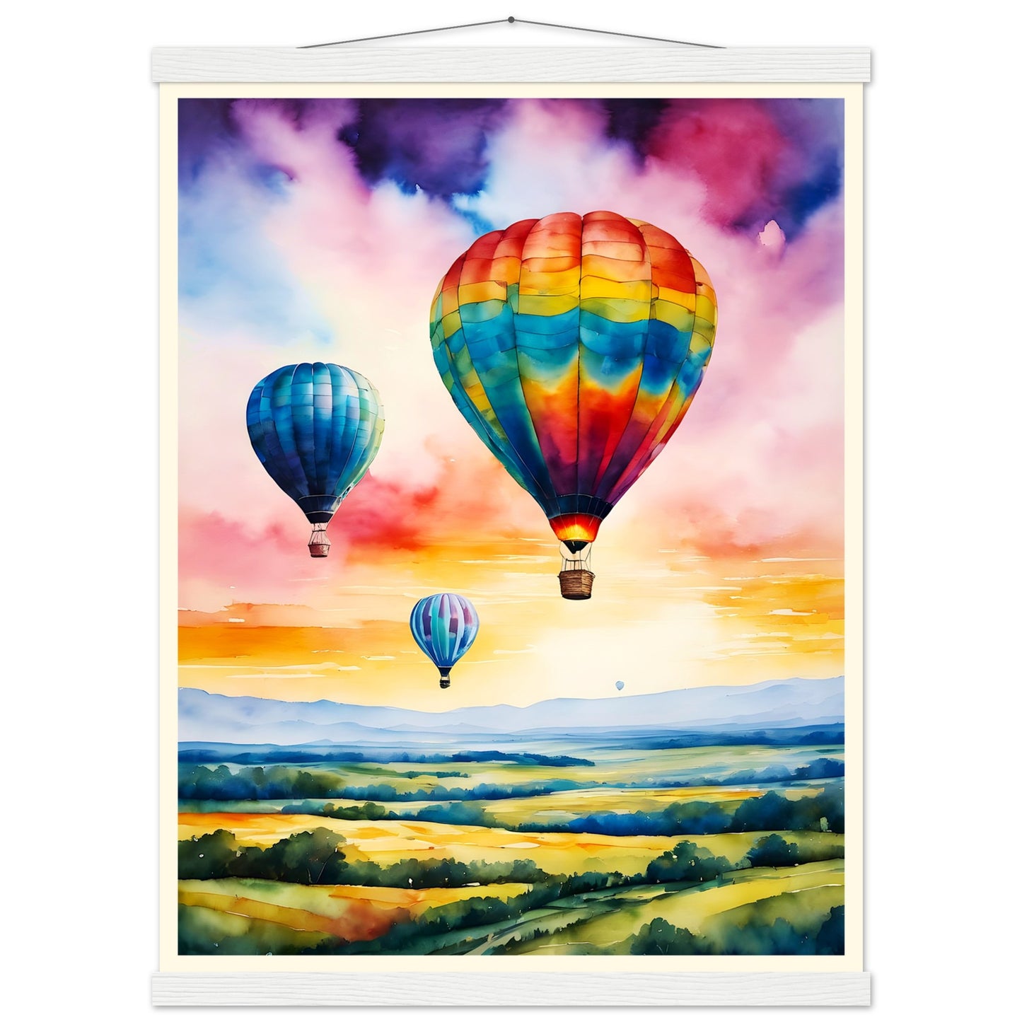 Globos de colores || Póster de papel mate premium con colgador