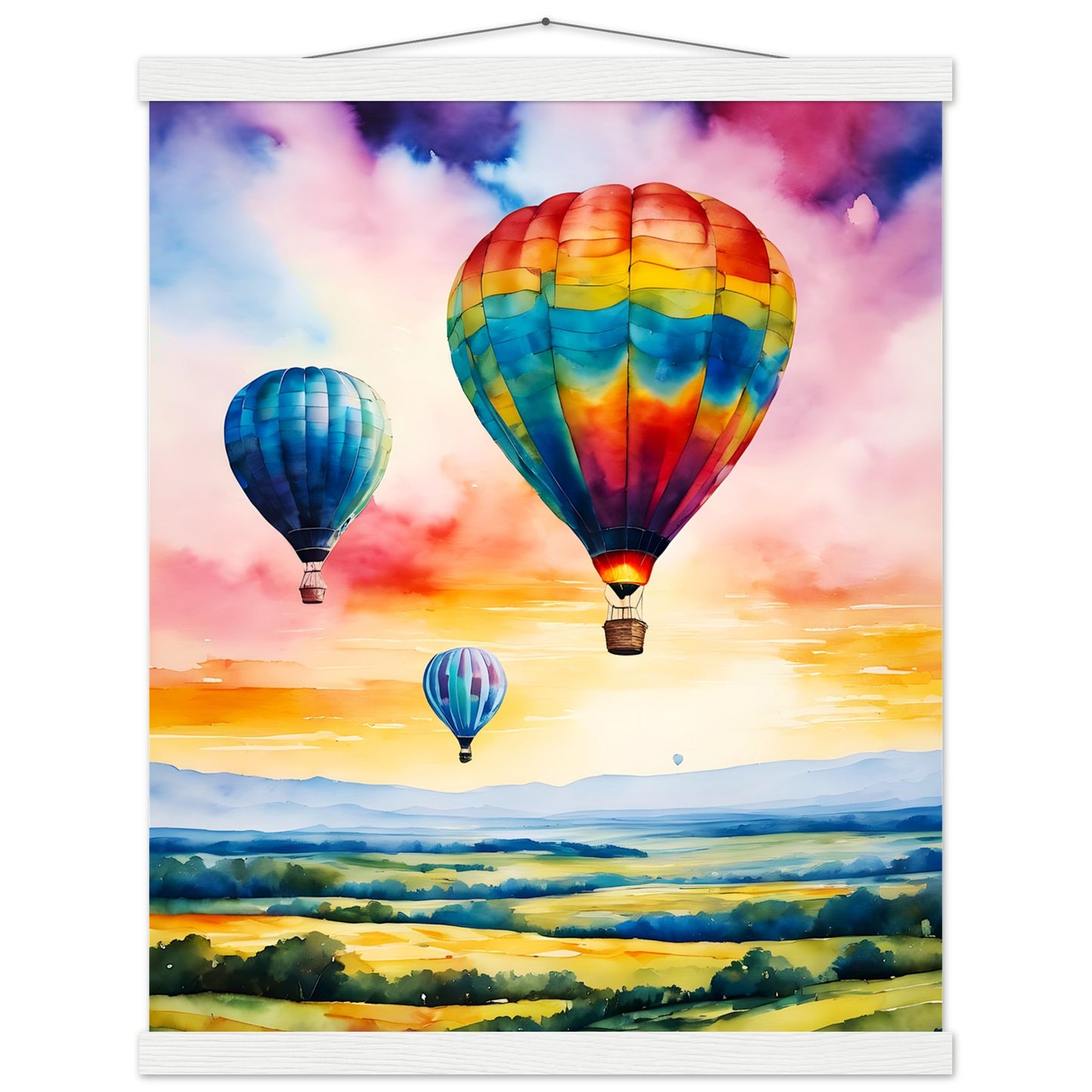 Globos de colores || Póster de papel mate premium con colgador