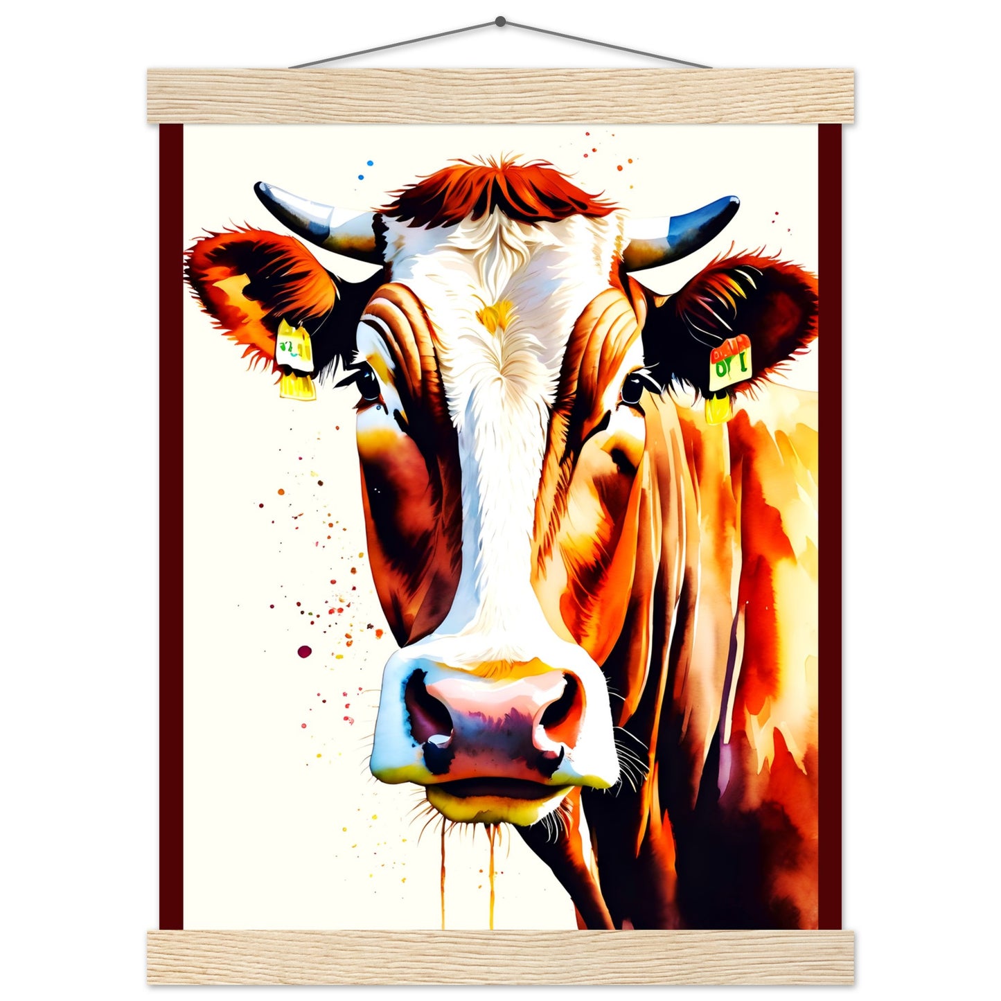 Hola vaca || Póster de papel mate premium con colgador