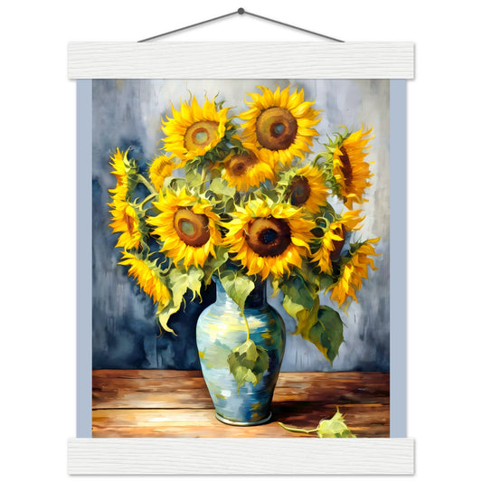 Sonnenblumenbündel || Premium-Poster aus mattem Papier mit Aufhänger