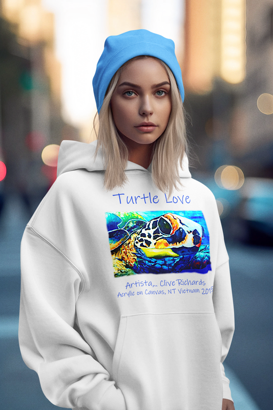 Schildkrötenliebe, Künstlerin Clive || Klassischer Unisex-Pullover-Hoodie