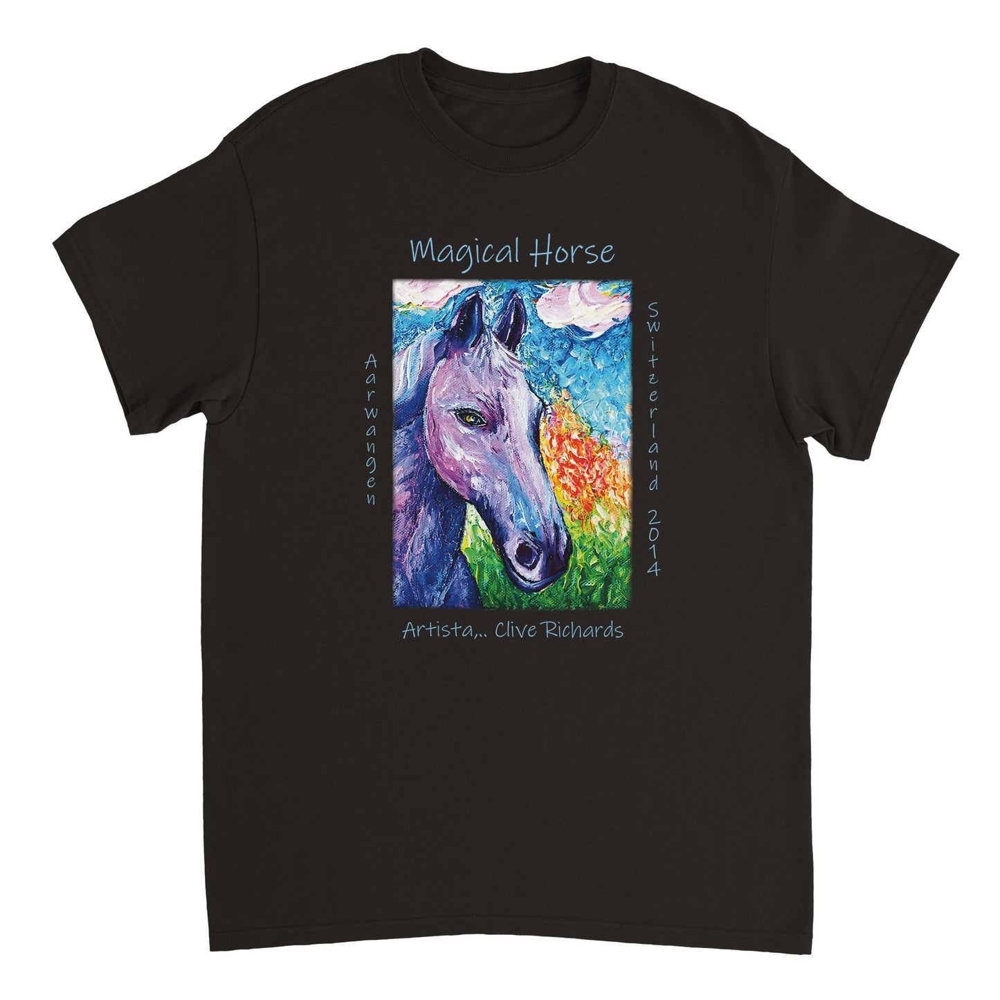 Magical Horse Artista Clive || Heavyweight Unisex Crewneck Tee