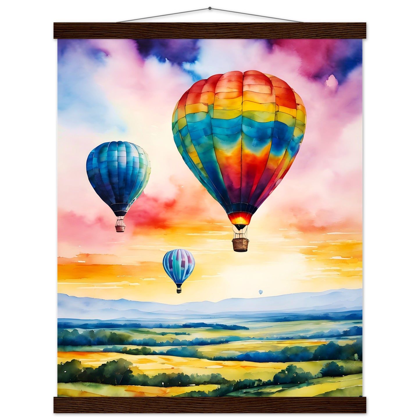 Globos de colores || Póster de papel mate premium con colgador