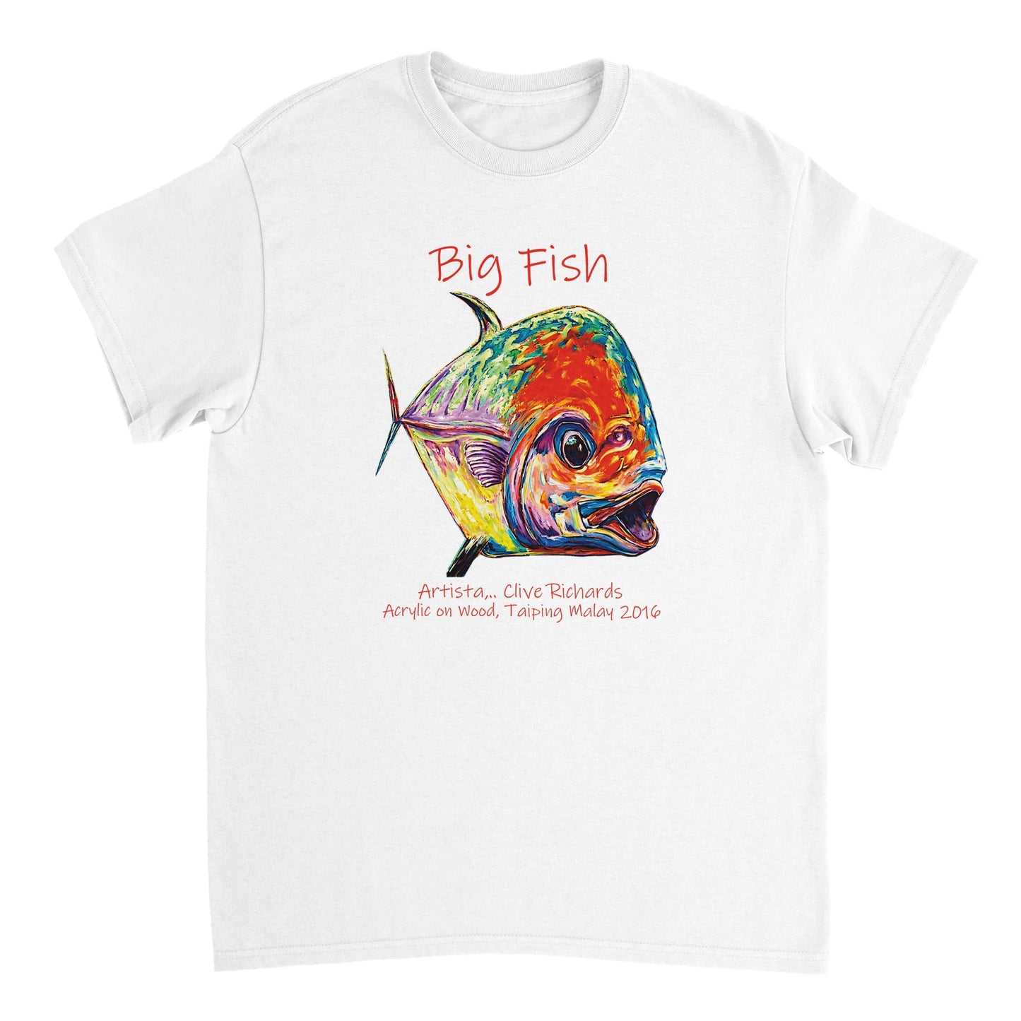 Big Fish, Künstler Clive || Schweres Unisex-T-Shirt mit Rundhalsausschnitt