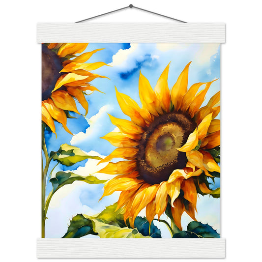 Sonnenblumensommer || Premium-Poster aus mattem Papier mit Aufhänger