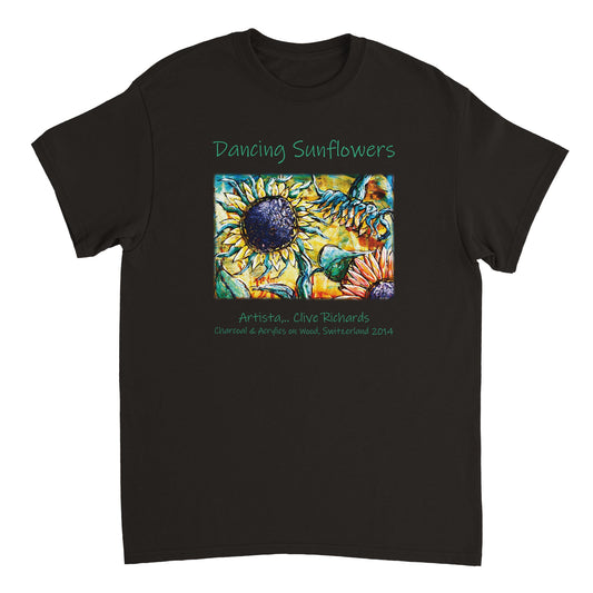 Tanzende Sonnenblumen Artista Clive || Schweres Unisex-T-Shirt mit Rundhalsausschnitt