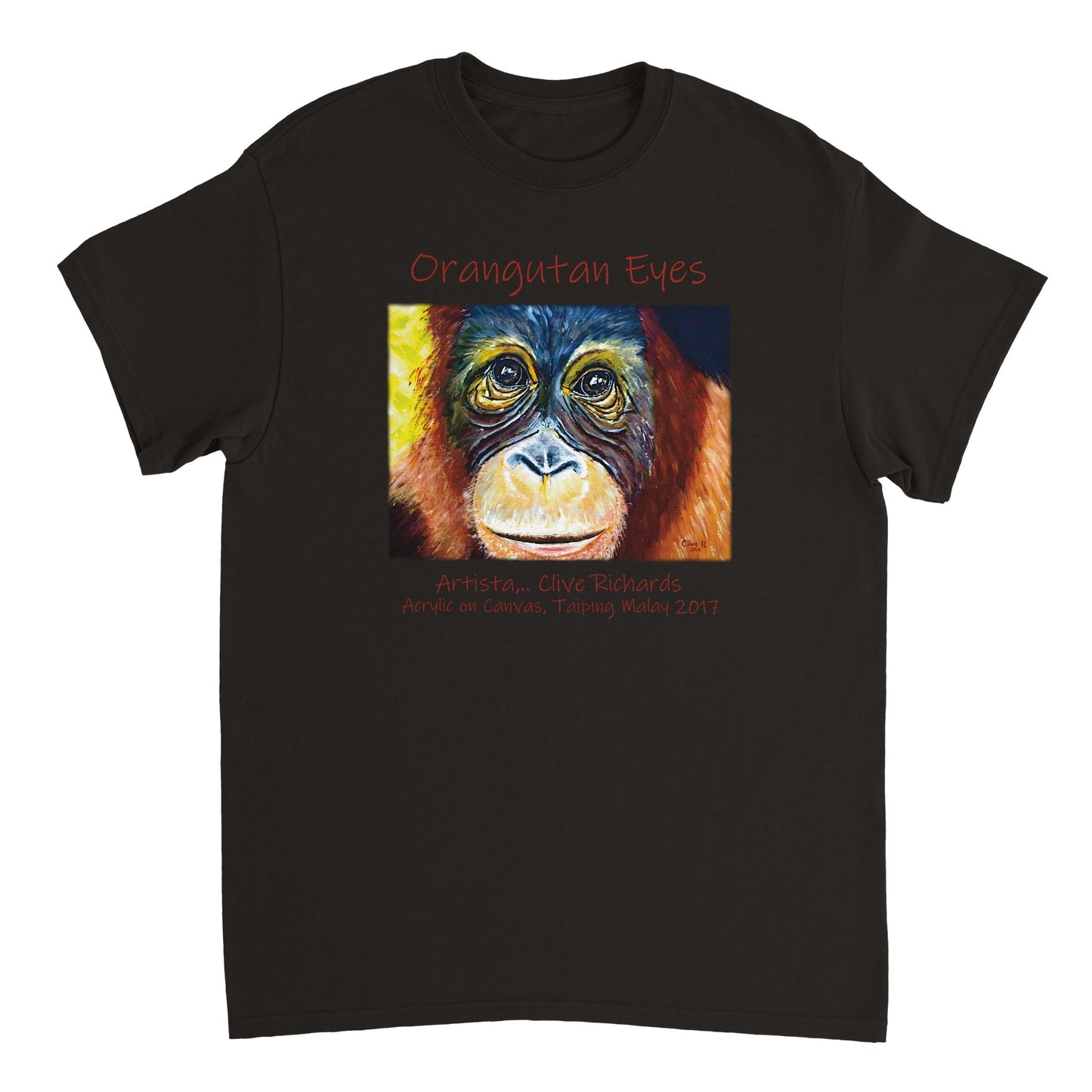 Orang-Utan-Augen Artista Clive || Schweres Unisex-T-Shirt mit Rundhalsausschnitt