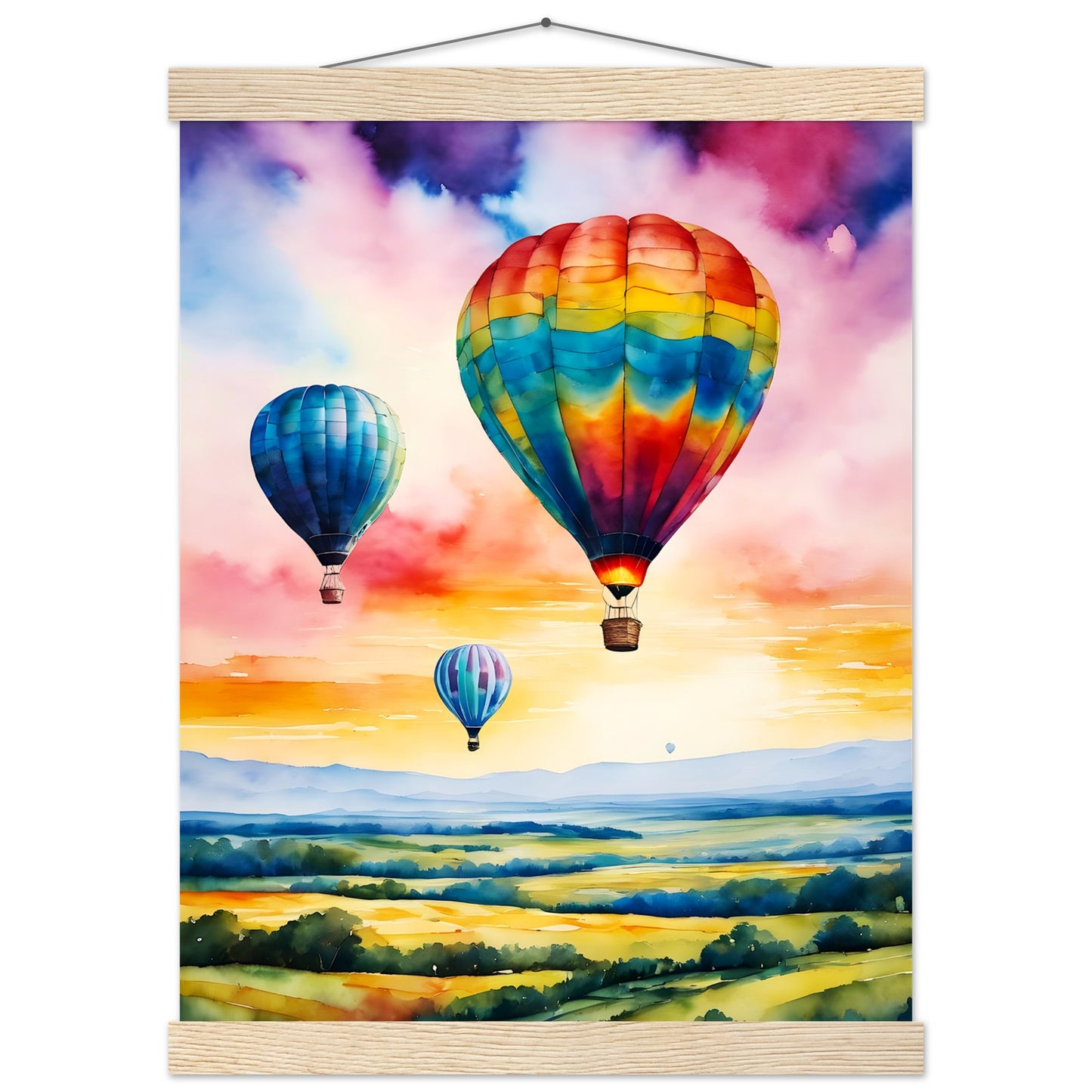 Globos de colores || Póster de papel mate premium con colgador