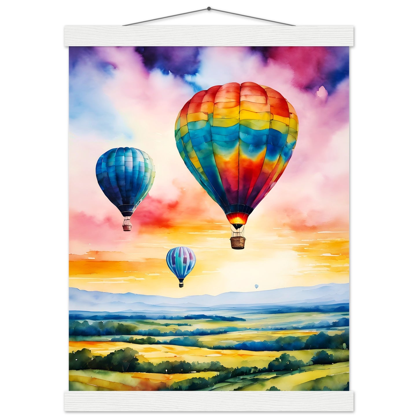 Globos de colores || Póster de papel mate premium con colgador