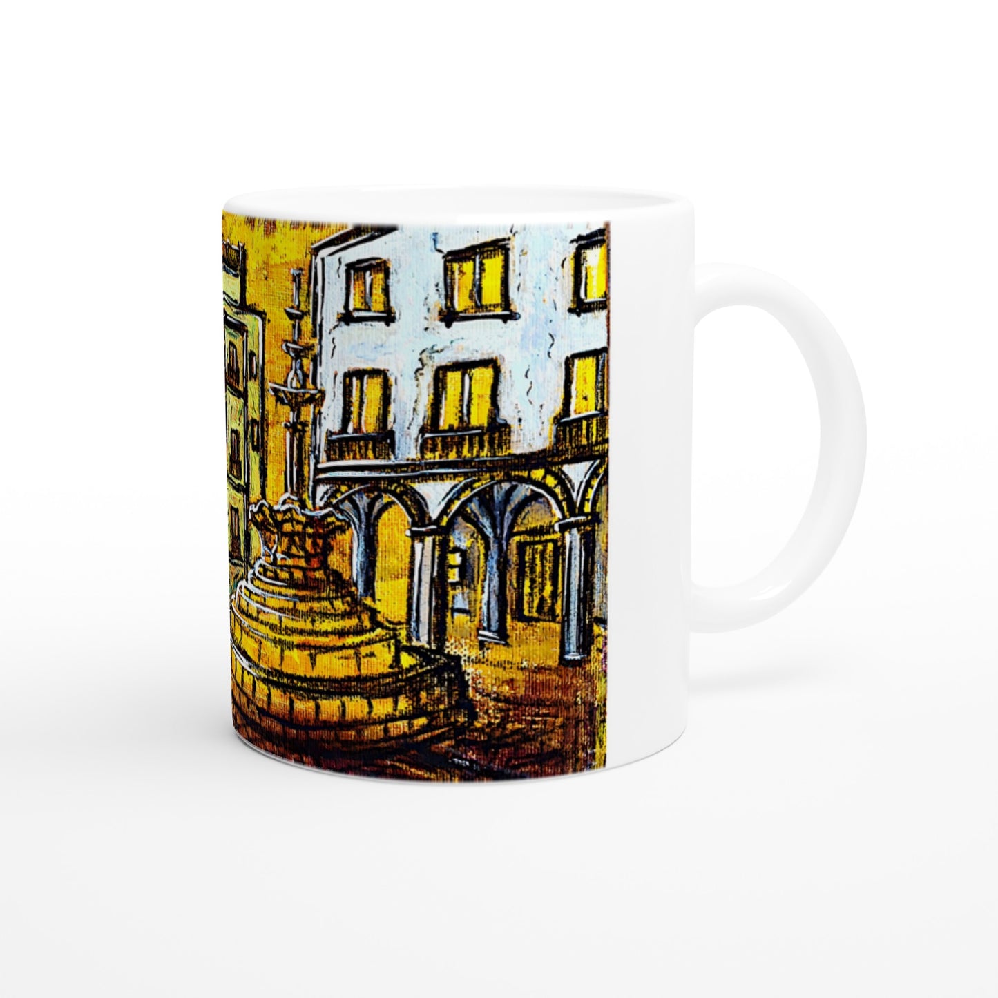 Stadtzentrum von Bosa || Weiße 11oz Keramiktasse