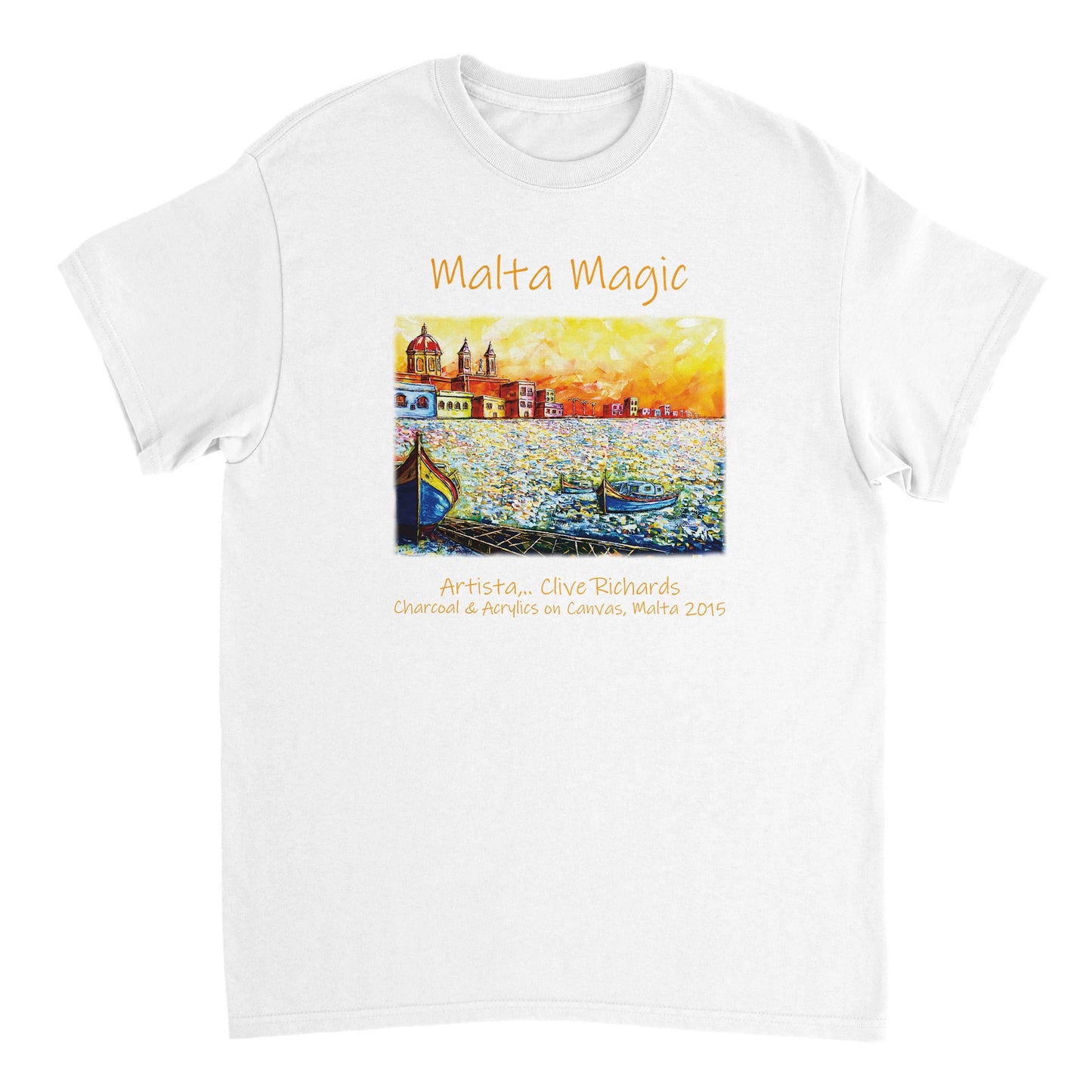 Malta Magic Artista Clive || Schweres Unisex-T-Shirt mit Rundhalsausschnitt