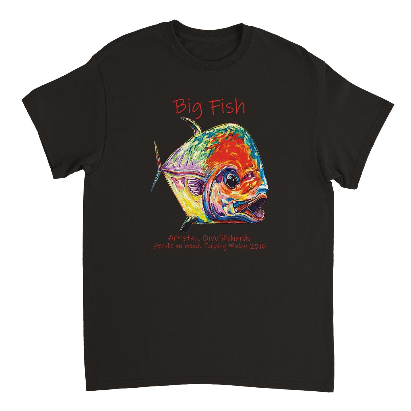 Big Fish, Künstler Clive || Schweres Unisex-T-Shirt mit Rundhalsausschnitt