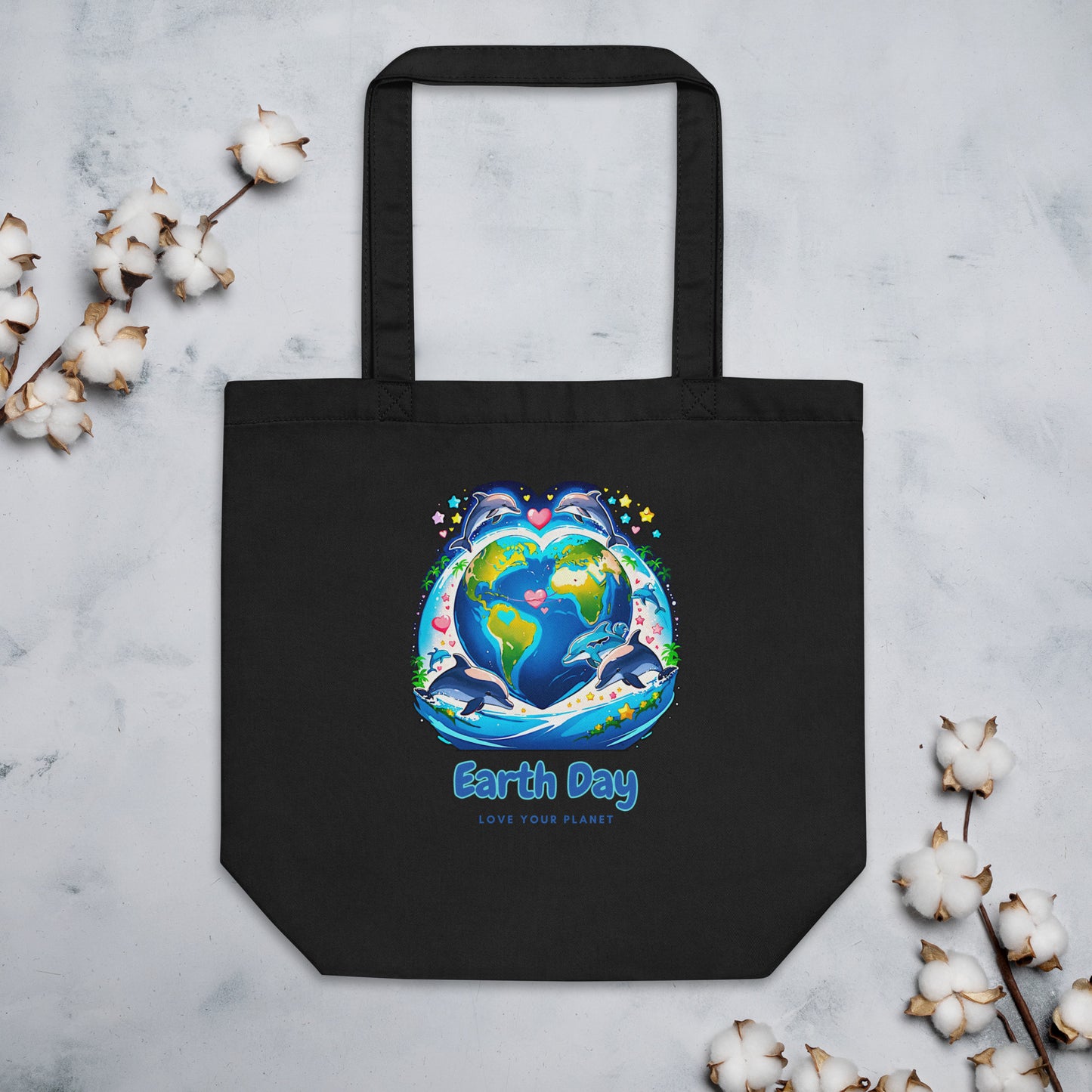 Día de la Tierra, ama tu planeta || Tote de algodón orgánico ecológico