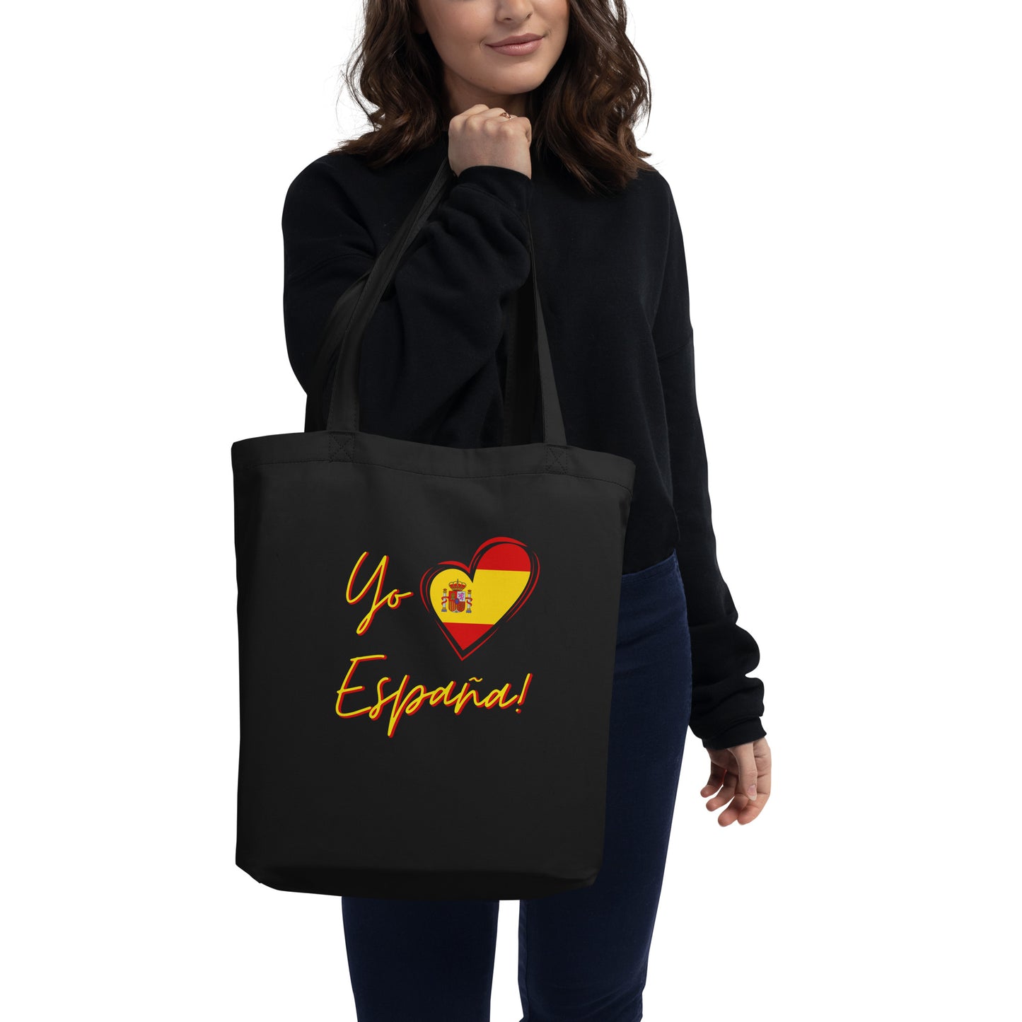 I Love Spain Heart Flag || Eco Organic Cotton Tote