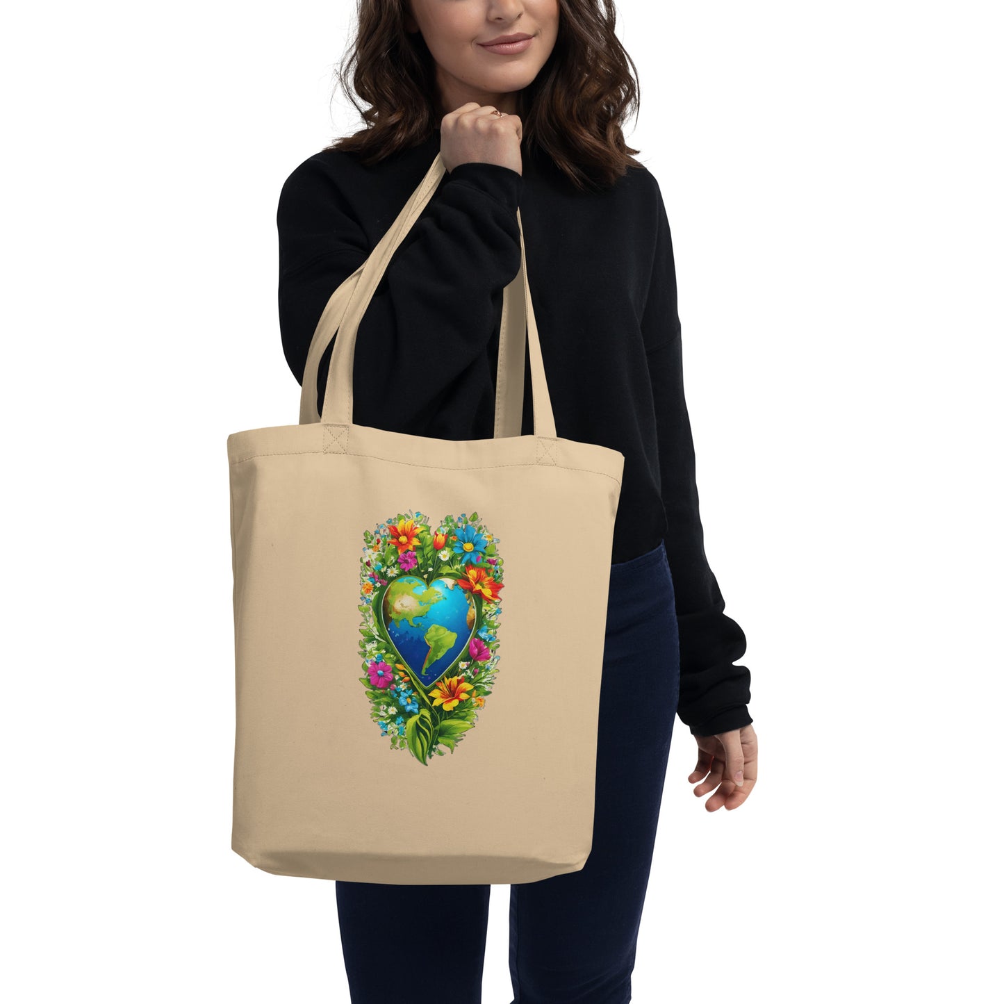 Día de la Tierra, Arrecife del Alto Corazón || Tote de algodón orgánico ecológico 