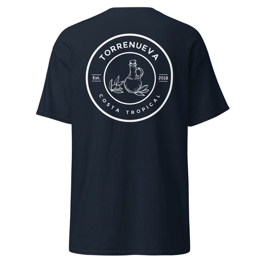 Torrenueva Costa, Est. 2018, Olivenöl-Wappen und -Rückseite || Klassisches T-Shirt